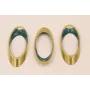 Ovalo Biselado 25*10 Esmalte Azul Petroleo / Cuentas Metálicas de Latón / Zamak
