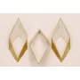 Rombo Biselado 75*28 Esmalte Beige / Cuentas Metálicas de Latón / Zamak