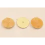 Colgante Disco rayado de 30mm O.mate Esmalte Ocre / Cuentas Metálicas de Latón / Zamak