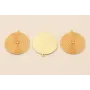Colgante Disco rayado de 38mm O.mate Esmalte Ocre / Cuentas Metálicas de Latón / Zamak