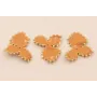 Trebol esmaltado ribetes dorados 20*25mm Ocre / Cuentas Metálicas de Latón / Zamak