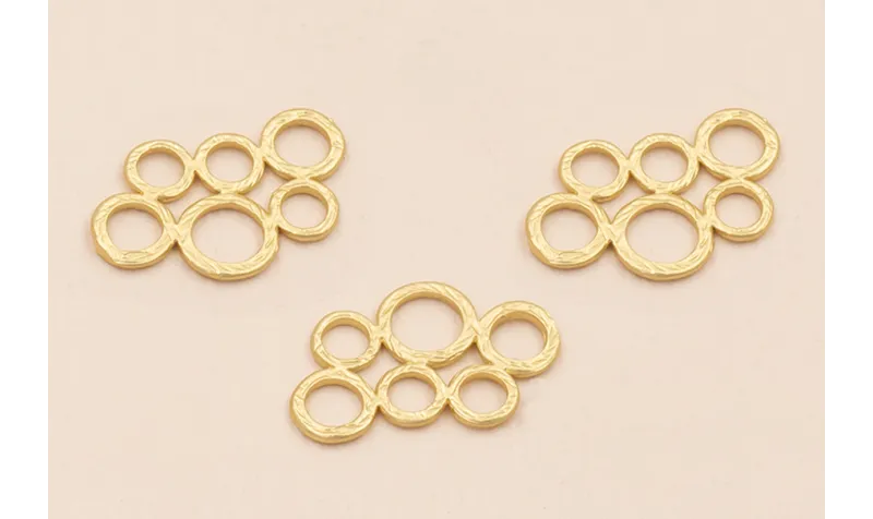 Pieza de 6 Aros 20*12mm Oro Mate / Cuentas Metálicas de Latón / Zamak