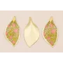 Cogante Hoja 56*26 Oro Mate Hojas verdes y Flores / Cuentas Metálicas de Latón / Zamak