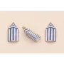 Colgante Caseta Playa 13*7*4mm Azul y Blanco / Cuentas Metálicas de Latón / Zamak