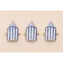 Entrepieza Caseta Playa 13*7*4mm Azul y Blanco / Cuentas Metálicas de Latón / Zamak