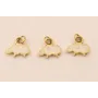 Colgante Oveja Acero 316L 9*5mm Esmalte Blanco / Cuentas Metálicas de Acero Inoxidable