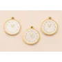 Colgante Reloj Acero 316L 10*10mm Oro Esmalte / Cuentas Metálicas de Acero Inoxidable