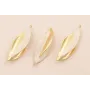 Colgante Hoja Bicolor 40*12mm Oro Mate y Beige / Cuentas Metálicas de Latón / Zamak