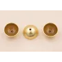 Semi Bola de 13mm con esmalte Marrón y Oro Mate / Cuentas Metálicas de Latón / Zamak