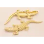 Cocodrilo Articulado en 3. 140*45*15mm Dorado Mate / Cuentas Metálicas de Latón / Zamak