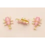 Escarabajo 25*20mm Dorado Mate Esmaltade Rosa / Cuentas Metálicas de Latón / Zamak