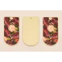 Pieza 50*25 Oro mate Flor Rosa y granate / Cuentas Metálicas de Latón / Zamak