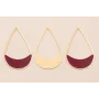 Colgante lágrima 58*37mm Oro Mate color Granate / Cuentas Metálicas de Latón / Zamak