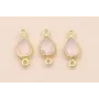 Entrepieza Lágrima 12*5mm Cristal Rosa Transp / Cuentas Metálicas de Latón / Zamak
