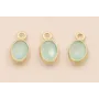 Colgante Dristal Ovalado 6*4mm Verde claro / Cuentas Metálicas de Latón / Zamak