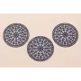 Disco Rejilla de 43mm Azul Oscuro / Cuentas Metálicas de Latón / Zamak