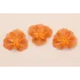 Flor 40mm 2 Capas  color Naranja / Cuentas Metálicas de Latón / Zamak