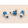 Colgante Lapicero 11*6mm Azul / Cuentas Metálicas de Latón / Zamak