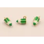Colgante Lapicero 11*6mm Verde / Cuentas Metálicas de Latón / Zamak
