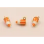 Colgante Lapicero 11*6mm Naranja / Cuentas Metálicas de Latón / Zamak
