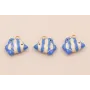 Colgante Pez Tropical 16*12mm Azul y Crema / Cuentas Metálicas de Latón / Zamak