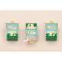 Colgante Caja Leche 10*6mm Azul y Verde / Cuentas Metálicas de Latón / Zamak