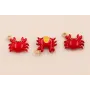 Colgante Cangrejo 12*10mm Rojo / Cuentas Metálicas de Latón / Zamak
