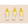 Colgante Pez Stainless Steel 18*5 Amarillo Blanco / Cuentas Metálicas de Acero Inoxidable