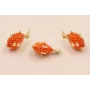Colgante Pez Globo 20*13mm esmalte Coral Oro Mate / Cuentas Metálicas de Latón / Zamak