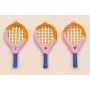 Raqueta 30*14mm Morado, Azul y Oro Mate / Cuentas Metálicas de Latón / Zamak