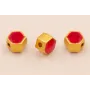 Entrepieza Hexagonal 5*5*4mm Oro Esmalte Granate / Cuentas Metálicas de Latón / Zamak