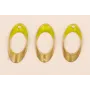 Ovalo Biselado 25*10 Esmalte Lima / Cuentas Metálicas de Latón / Zamak