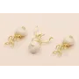 Medusa 10*4*25mm Esmalte Beige / Cuentas Metálicas de Latón / Zamak