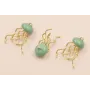 Medusa 10*4*25mm Esmalte verde Piedra / Cuentas Metálicas de Latón / Zamak