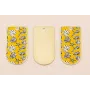 Pieza 50*25 Oro mate conchas en fondo Amarillo / Cuentas Metálicas de Latón / Zamak
