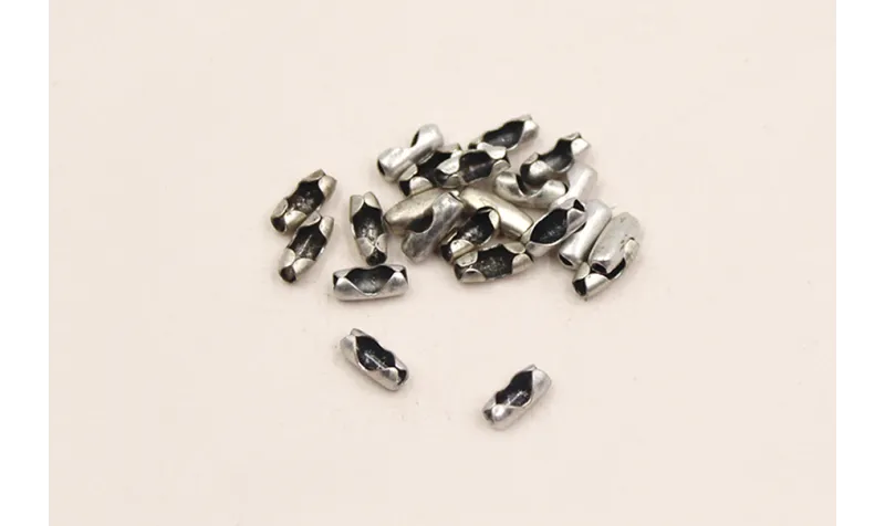 Cierre cadena Bolas 1,5mm Plata vieja 6mm long / Cierres de Latón / Zamak