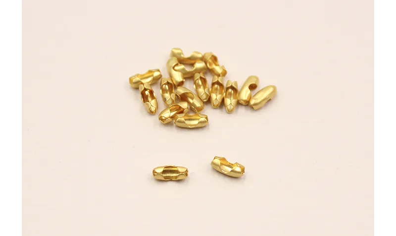 Cierre cadena Bolas 1,5mm Oro Mate 6mm long / Cierres de Latón / Zamak