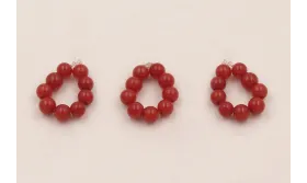 aro de 9 Piedras Coral de 2mm / Semipreciosas de 