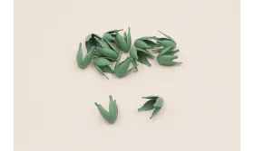 Casquilla 4 pétalos 10*10mm verde Mate / Cuentas Metálicas de Latón / Zamak