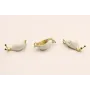 Cuenta Caracol 18*5*6mm Oro Mate y Crema / Cuentas Metálicas de Latón / Zamak