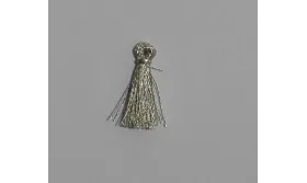 Pompon Metálico 16mm plata vieja /Cuentas de  Tela 