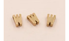 Letra W 7*6*2 Oro / Cuentas Metálicas de Latón / Zamak