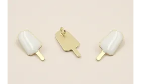Cuenta Polo 18*8mm D.Mate esmalte Blanco / Cuentas Metálicas de Latón / Zamak