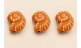 Caracola Cerámica Naranja /Cuentas de  Ceramica 
