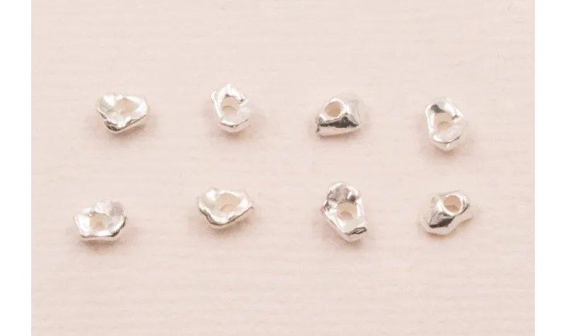 Chip Irregular Plata 925 3mm / Cuentas Metálicas de Plata 925