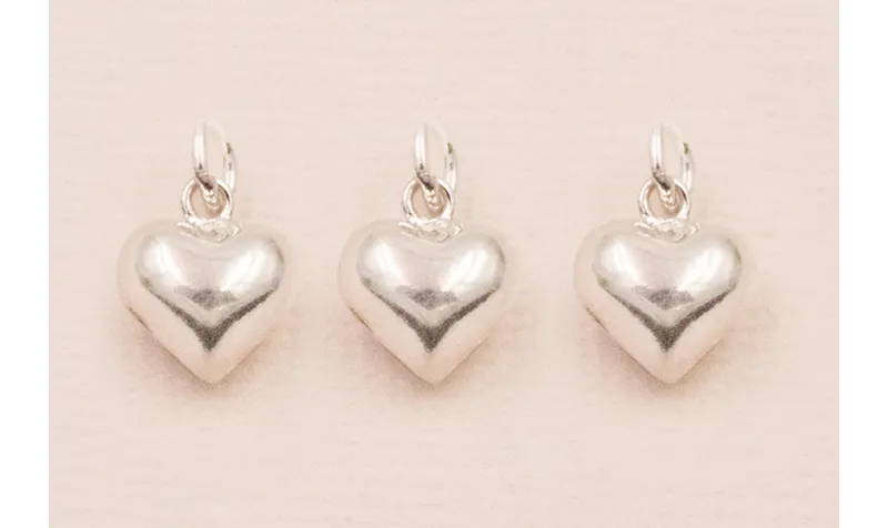 Colgane corazón Plata 925 7*5mm / Cuentas Metálicas de Plata 925