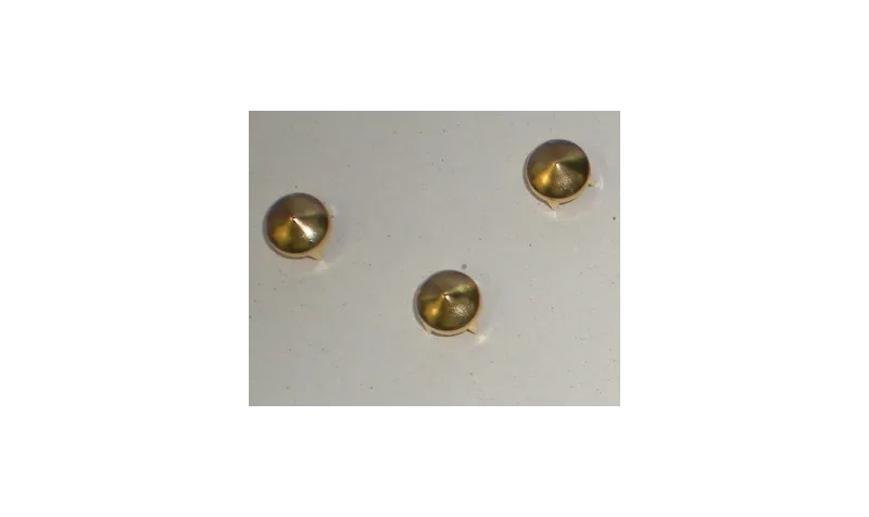 Tachuela circulo piram 10mm Oro / Cuentas Metálicas de Latón / Zamak