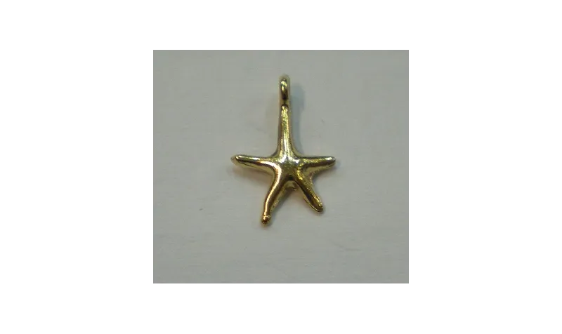 Cuenta Estrella de Mar 15*10mm Oro / Cuentas Metálicas de Latón / Zamak