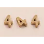 Pieza Número 4 7*6*2 Oro / Cuentas Metálicas de Latón / Zamak