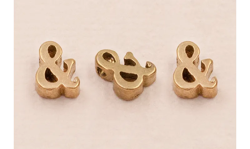 Pieza Símbolo & 7*6*2 Oro / Cuentas Metálicas de Latón / Zamak